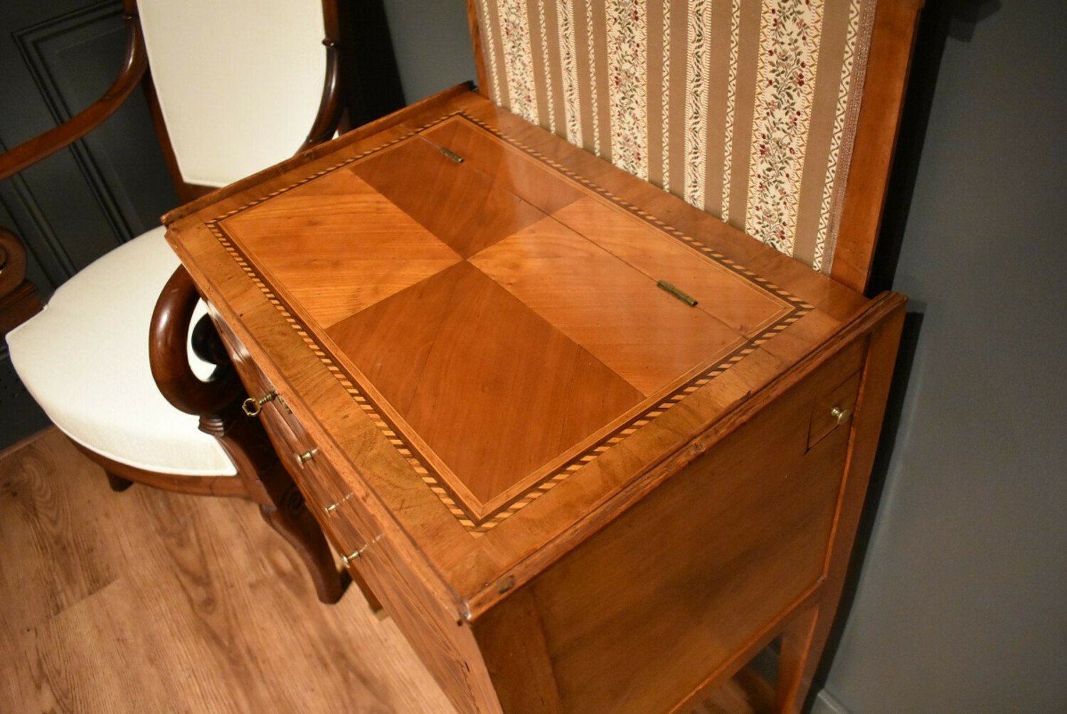 Louis XVI Marquetry Chiffonier Table - JAA