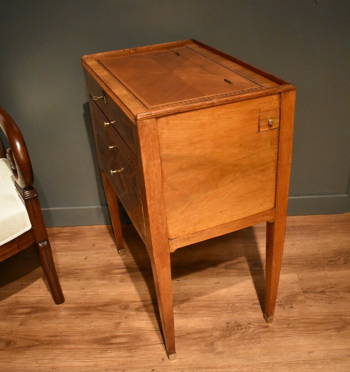 Louis XVI Marquetry Chiffonier Table - JAA
