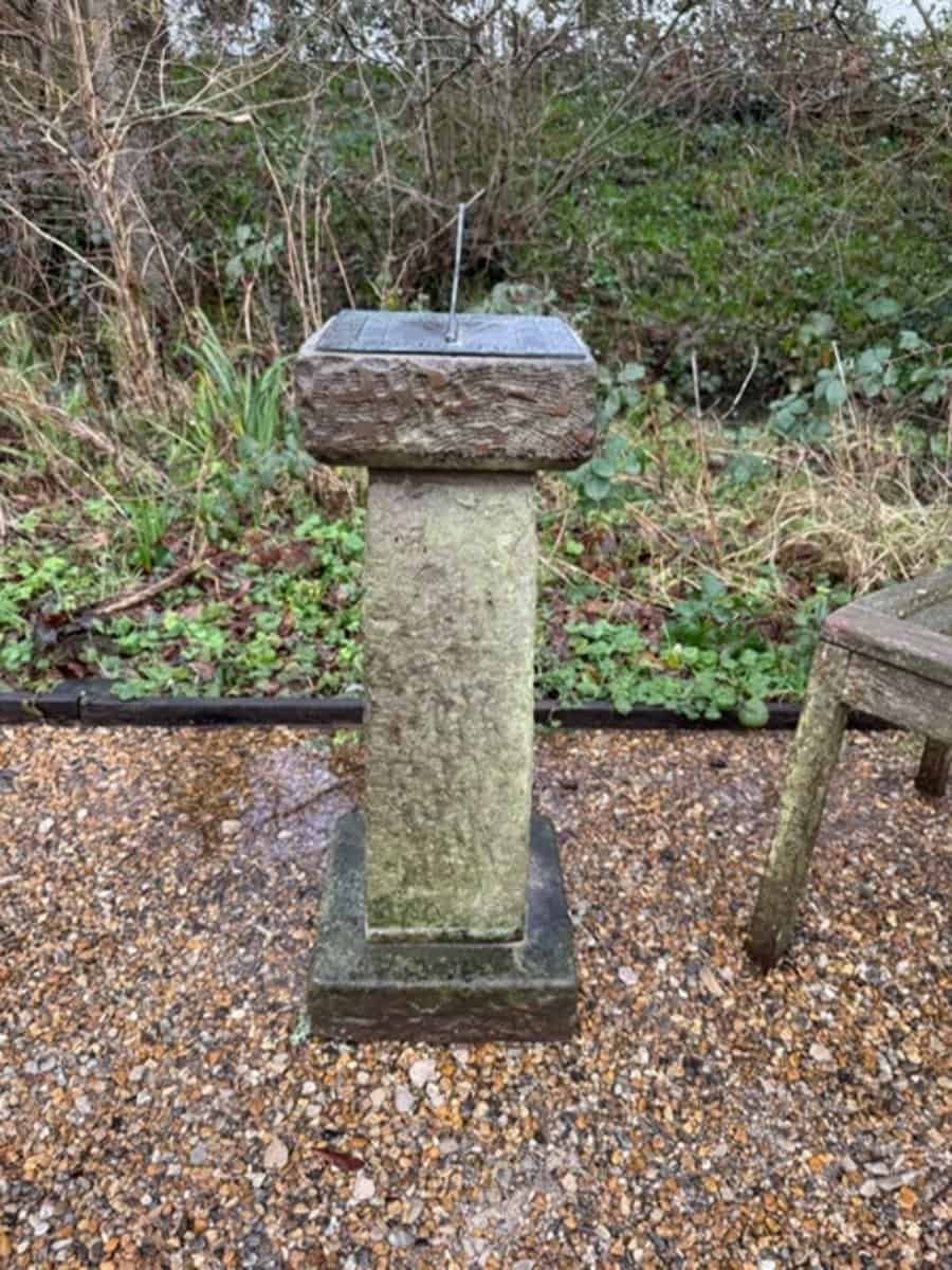 mid century carved sandstone sundial - JAA