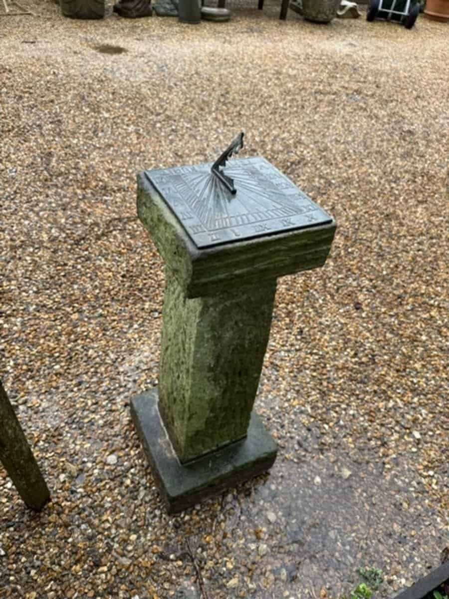 mid century carved sandstone sundial - JAA