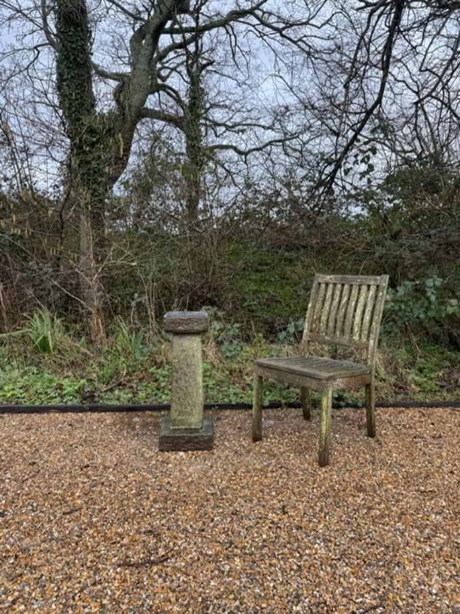 mid century carved sandstone sundial - JAA