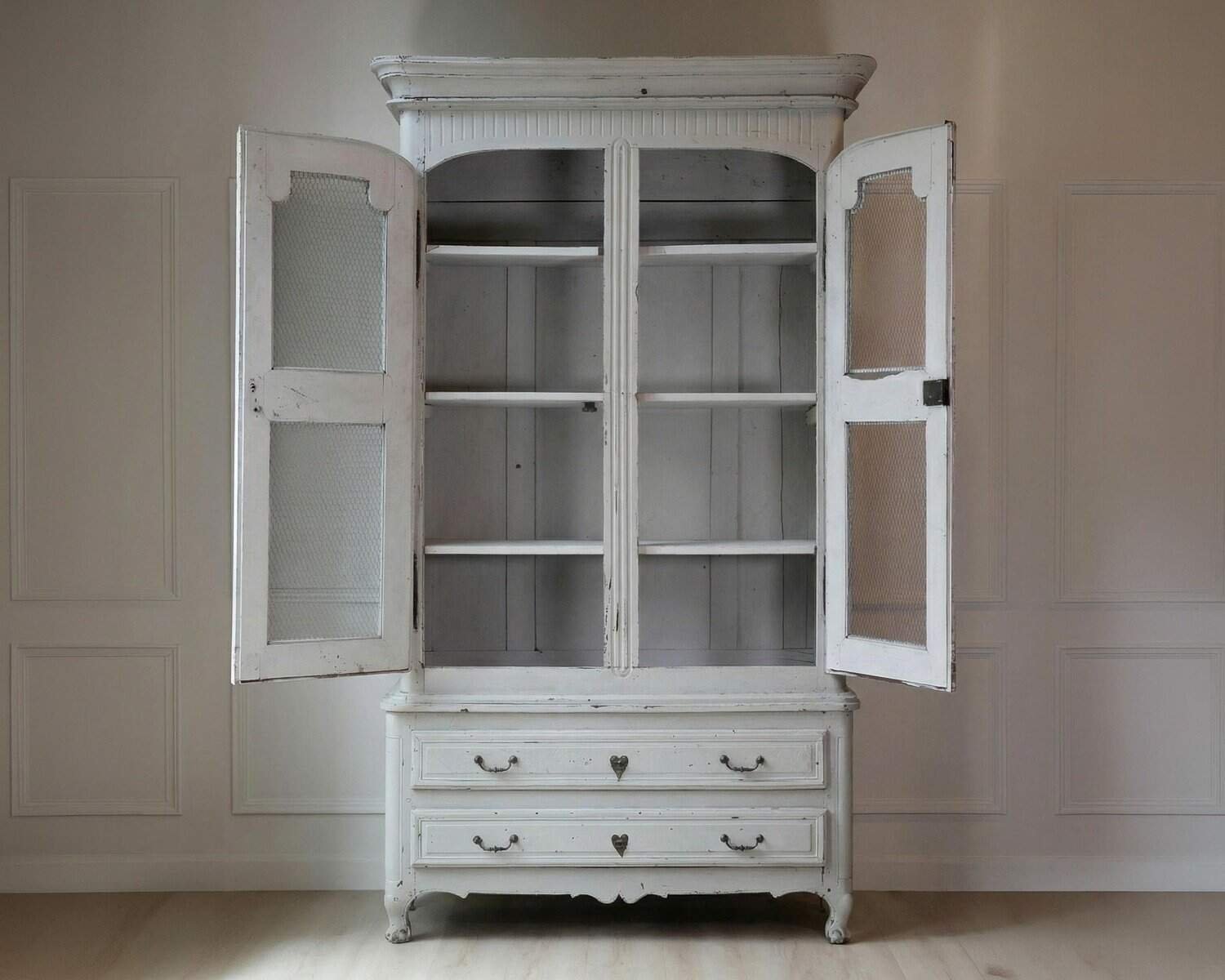 Southwestern French 1760s Louis XV Buffet à Deux-Corps with Chicken Wire Doors - JAA