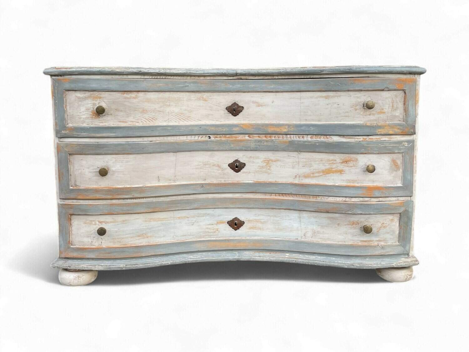 Chest of Drawers Painted antique Louis XV chest of drawers, circa 1760, from Bolzano, Northern Italy - JAA