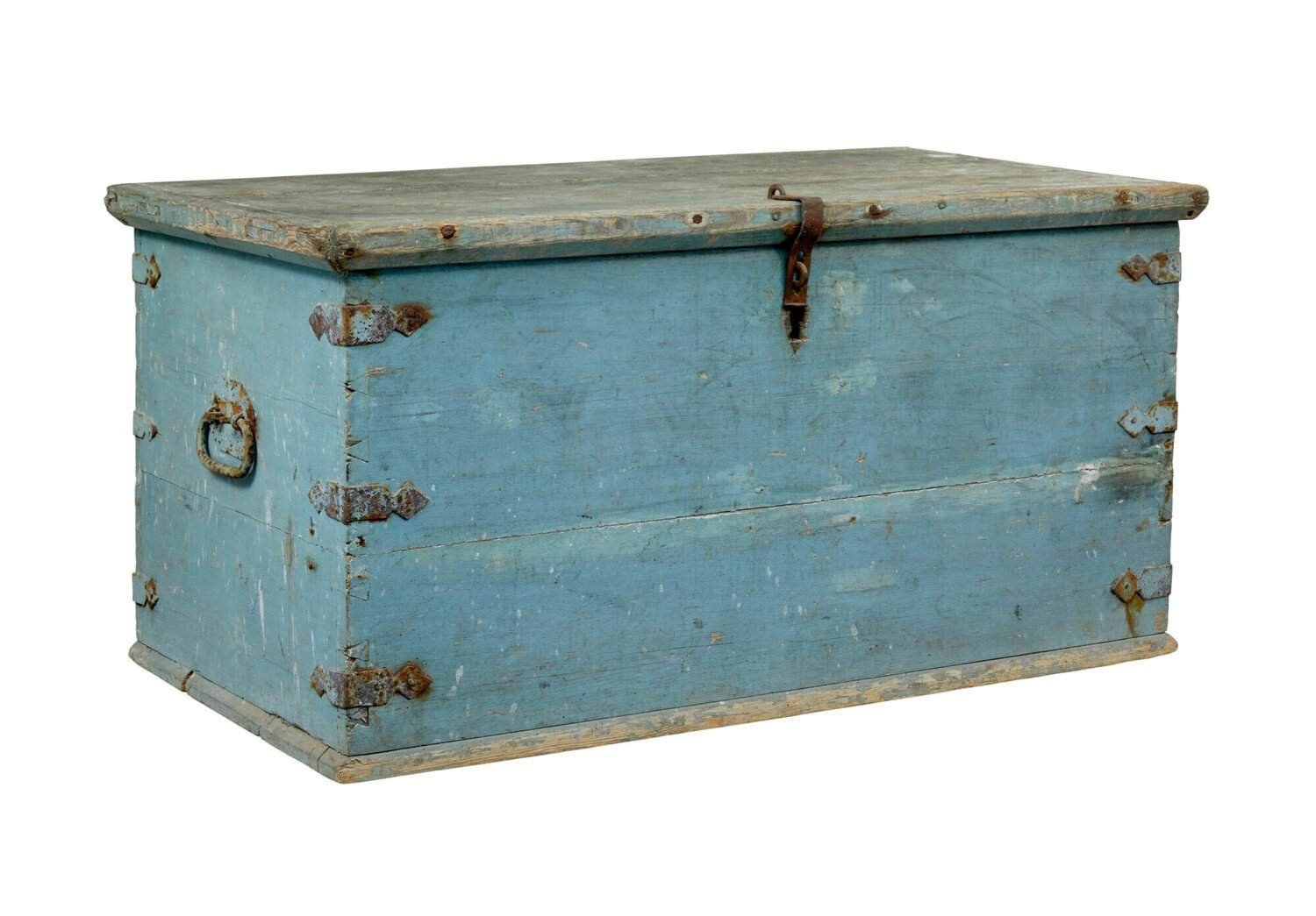 On Hold: 19th century Swedish painted trunk/chest circa 1860. - JAA