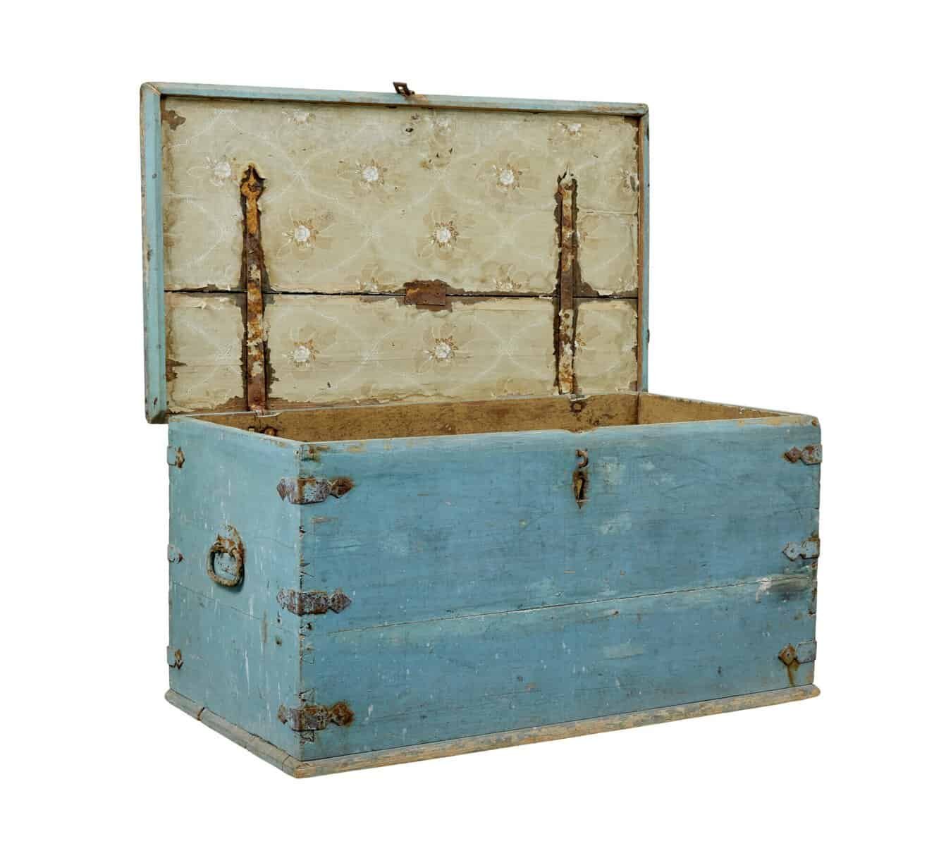 On Hold: 19th century Swedish painted trunk/chest circa 1860. - JAA