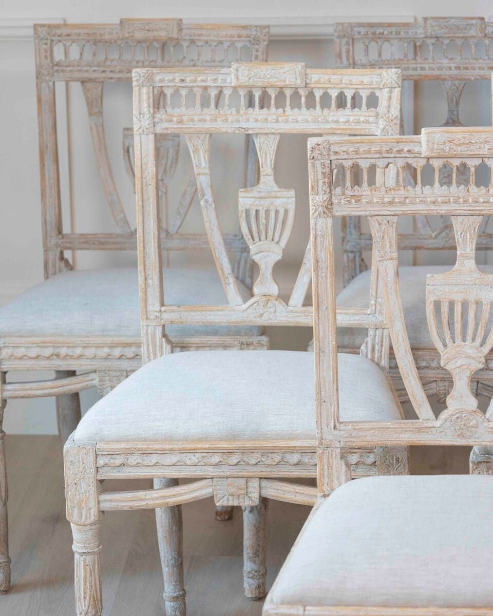 Swedish Early 19th Century Gustavian Dining Chairs, Set of six, c.1820 Priced Individually - JAA