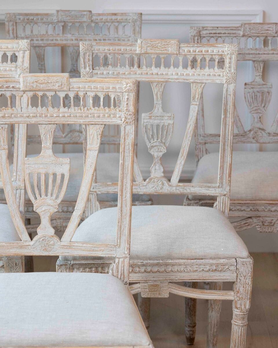 Swedish Early 19th Century Gustavian Dining Chairs, Set of six, c.1820 Priced Individually - JAA