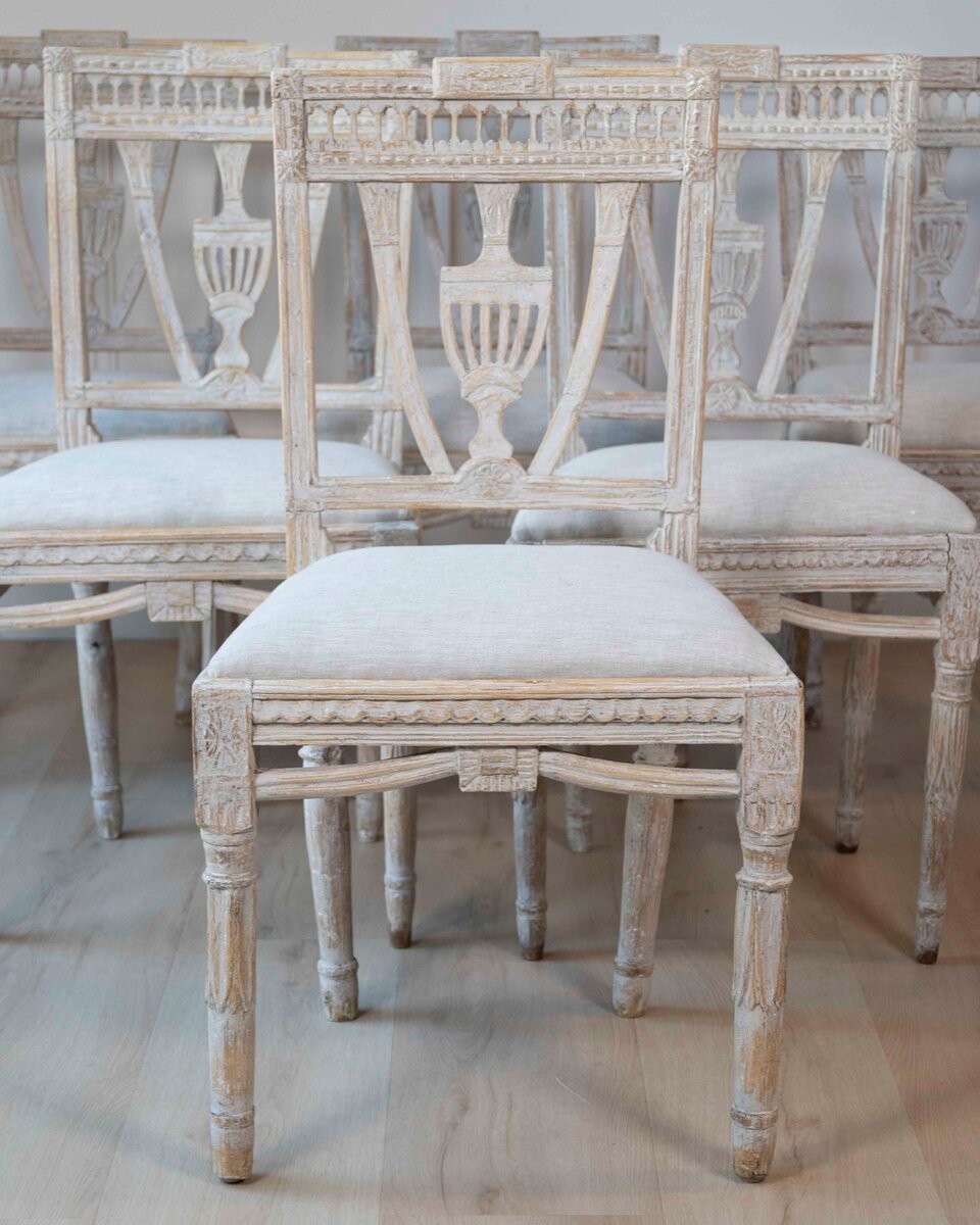 Swedish Early 19th Century Gustavian Dining Chairs, Set of six, c.1820 Priced Individually - JAA