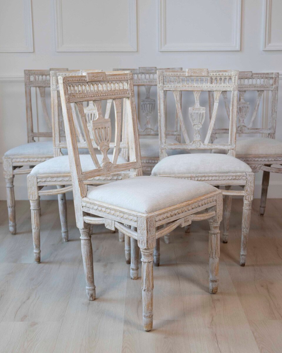 Swedish Early 19th Century Gustavian Dining Chairs, Set of six, c.1820 Priced Individually - JAA