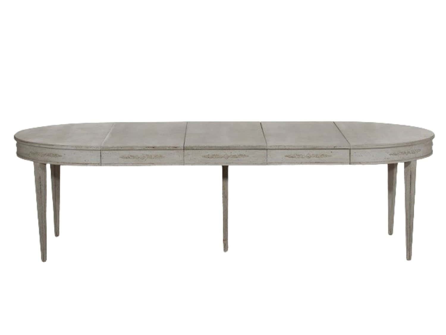 Scandinavian table with three leaves and decorated apron, circa 120 years old.