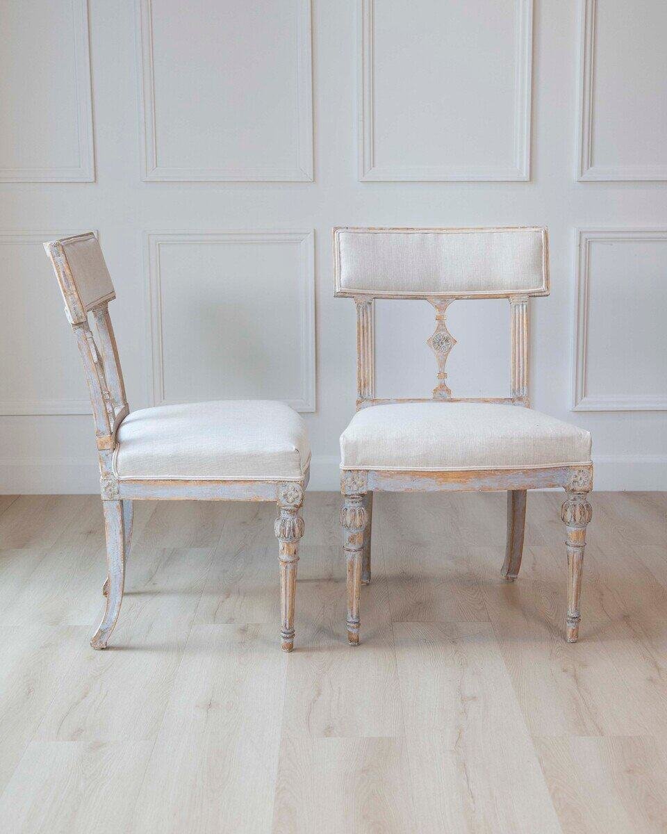 ON HOLD - Set of 4 Signed Ephraim Stahl Swedish Gustavian Chairs - JAA