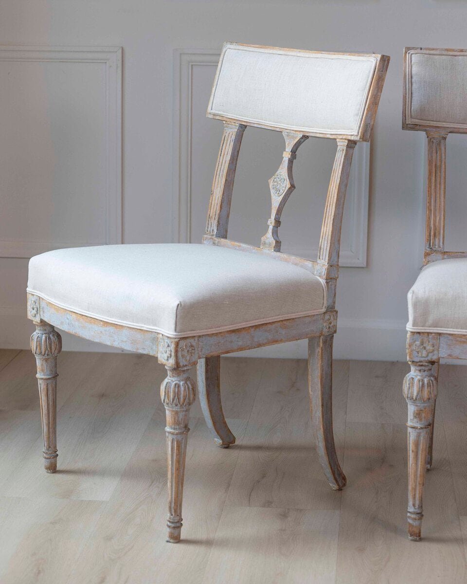 Set of 4 Signed Ephraim Stahl Swedish Gustavian Chairs - JAA