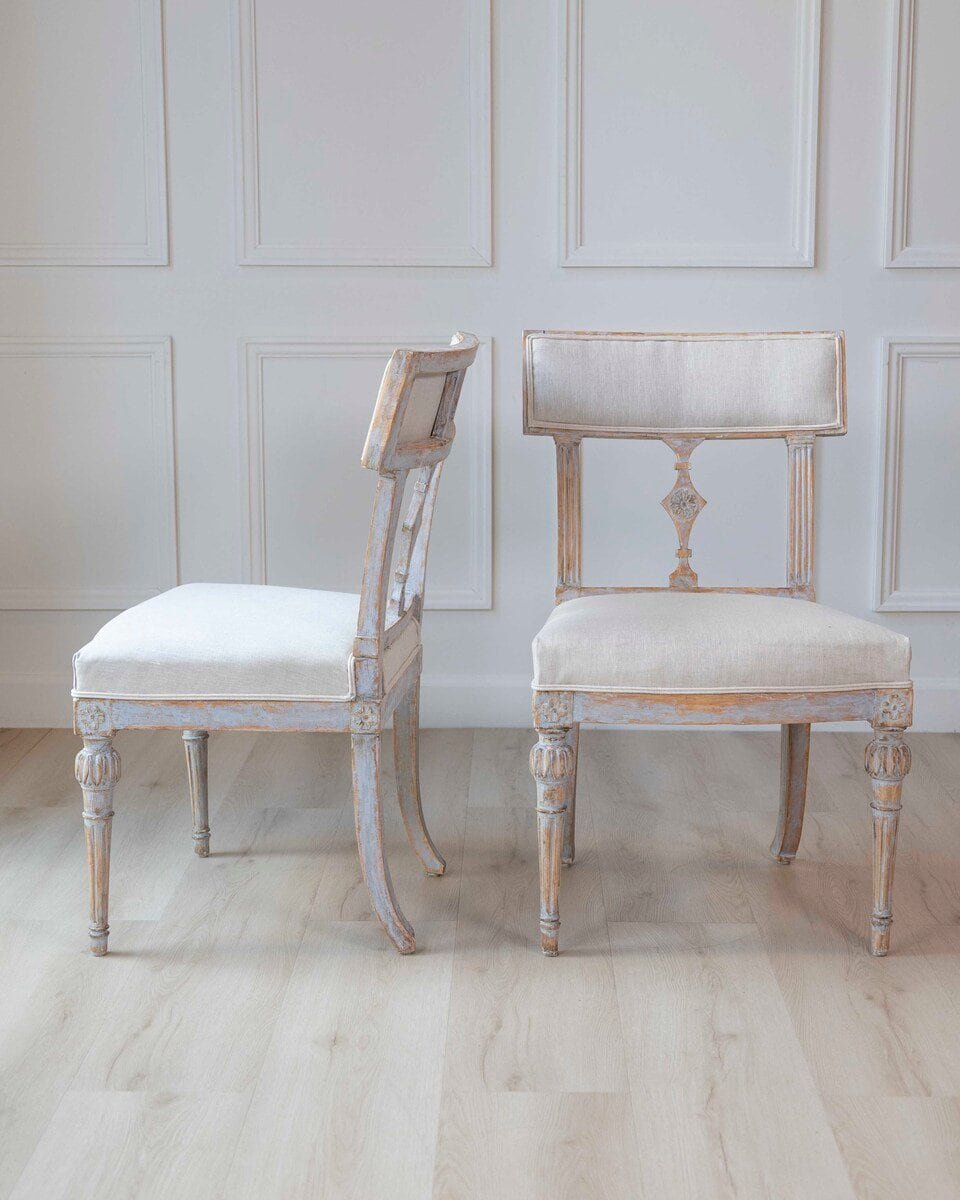 Set of 4 Signed Ephraim Stahl Swedish Gustavian Chairs - JAA