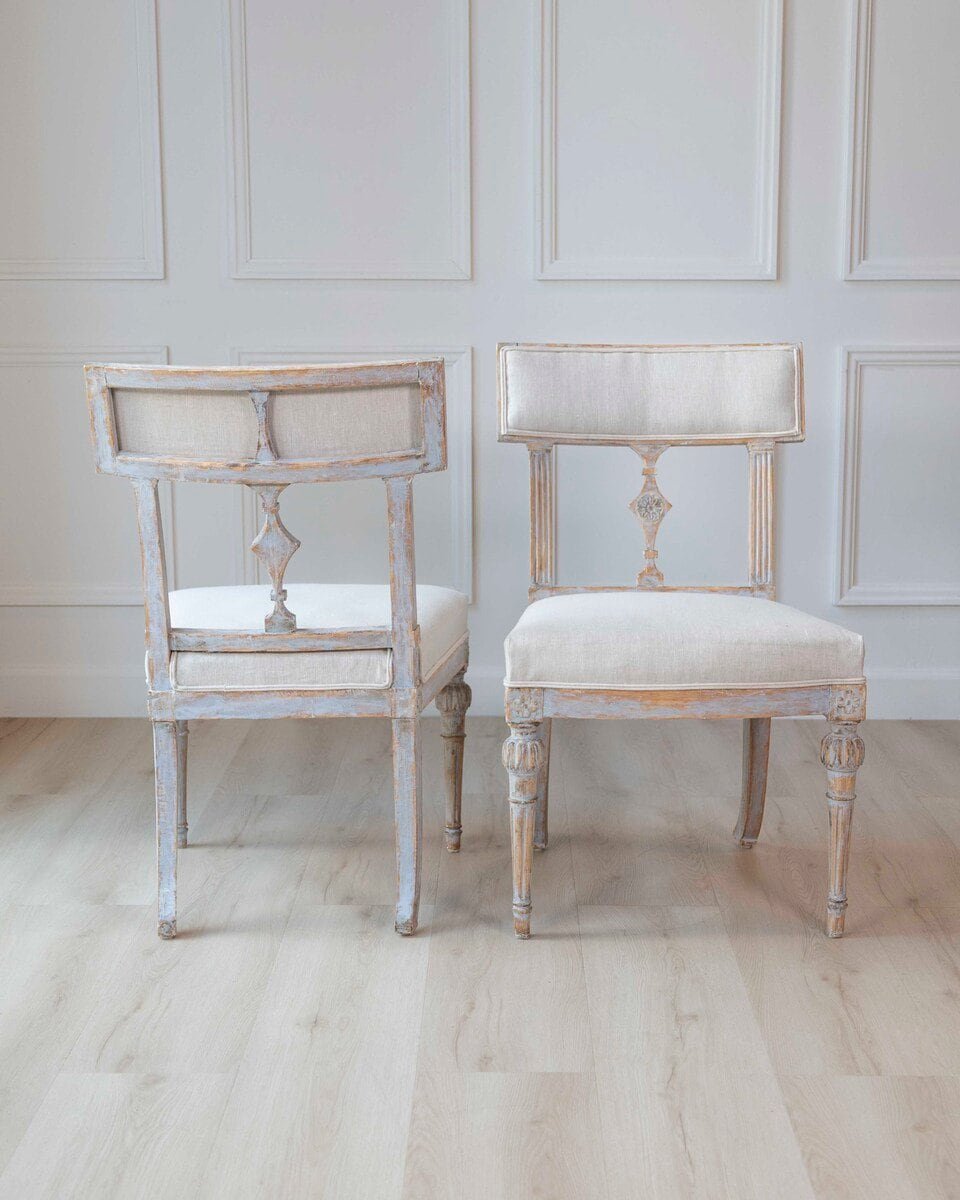 ON HOLD - Set of 4 Signed Ephraim Stahl Swedish Gustavian Chairs - JAA