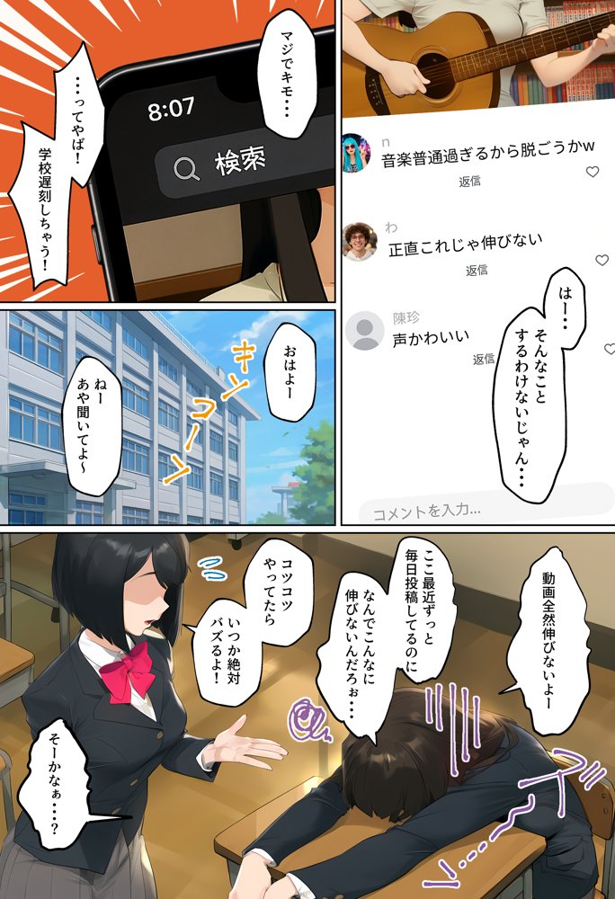 【裏実話】承認欲求に負けた歌好き陰キャkana.(18)、エロ垢転生で担任に身バレ→人生終了のお知らせ?(^o^)/www hitomi raw無料エロ漫画(同人誌)サンプル画像009