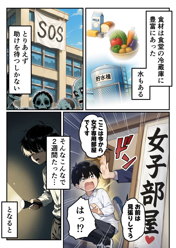 ゾンビに支配された学園で冴えない童貞のオタク君が少女たちの救世主になる話