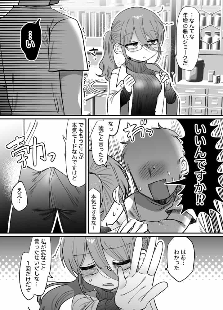 ダウナー眼鏡黒ニット研究者お姉さんとえっちする話。