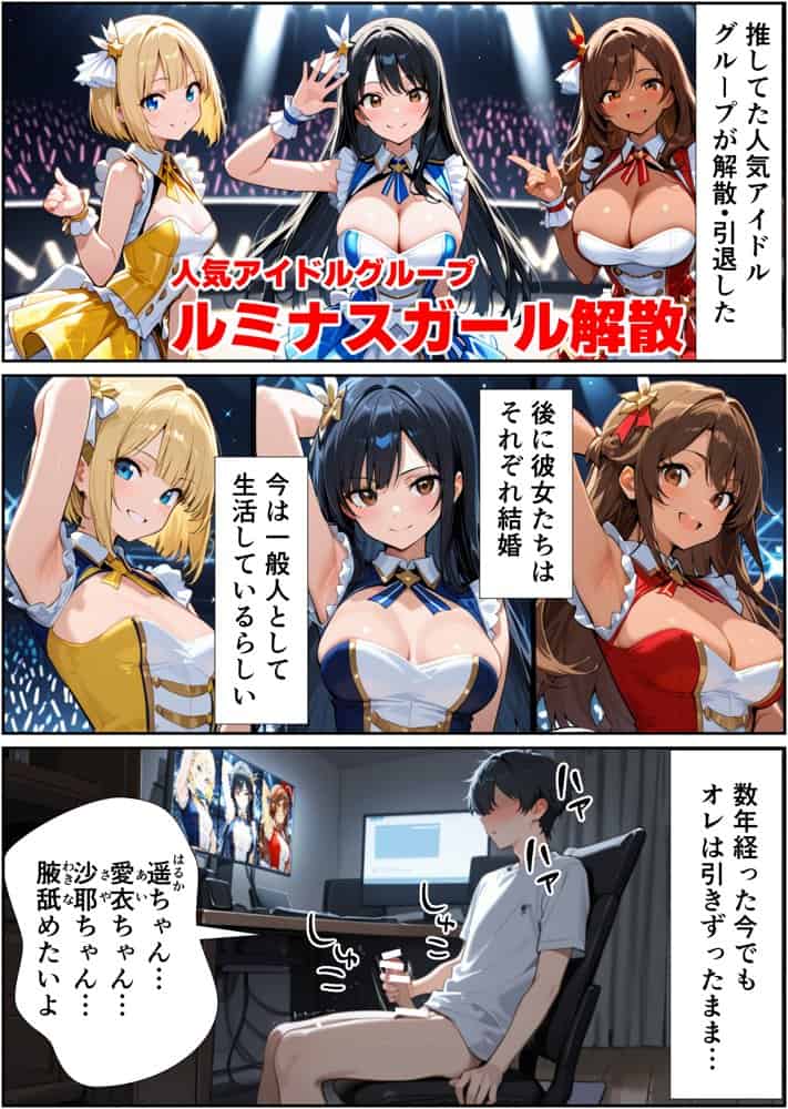 水着撮影会で1ファンの俺が元アイドル人妻たちに選ばれてしまった話