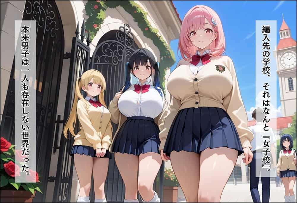 間違って女子校に入学したらムチムチ女子校生に毎日中出しを要求される学園生活〜総集編01〜
