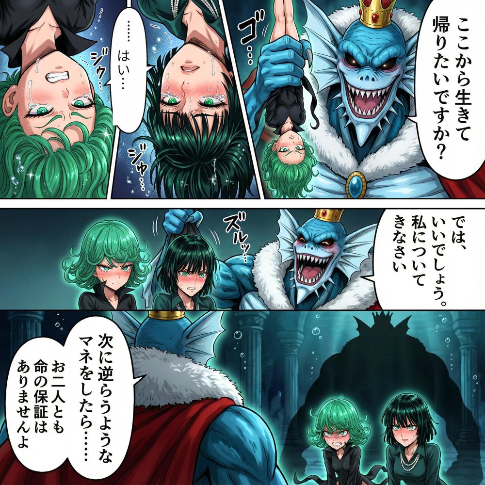 デカマラ気質な深海王と美人姉妹 3P＋αの孕ませ調教