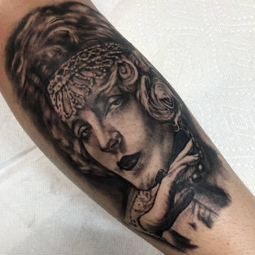 portrait tattoo with portrait photo