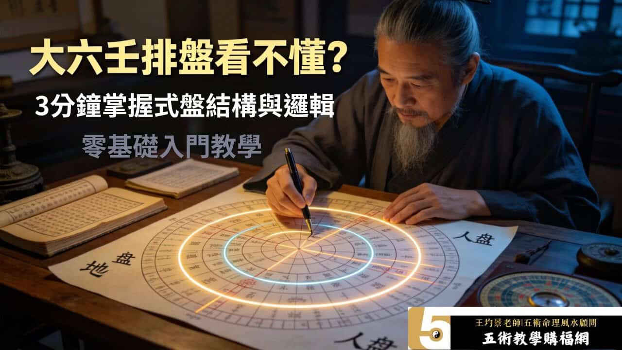 大六壬排盤教學圖解，新手快速看懂式盤結構與基本邏輯