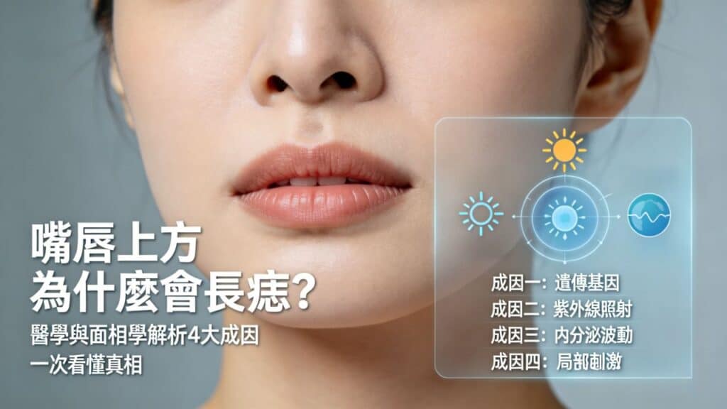 嘴唇上方為什麼會長痣？從醫學與面相學解析4大成因