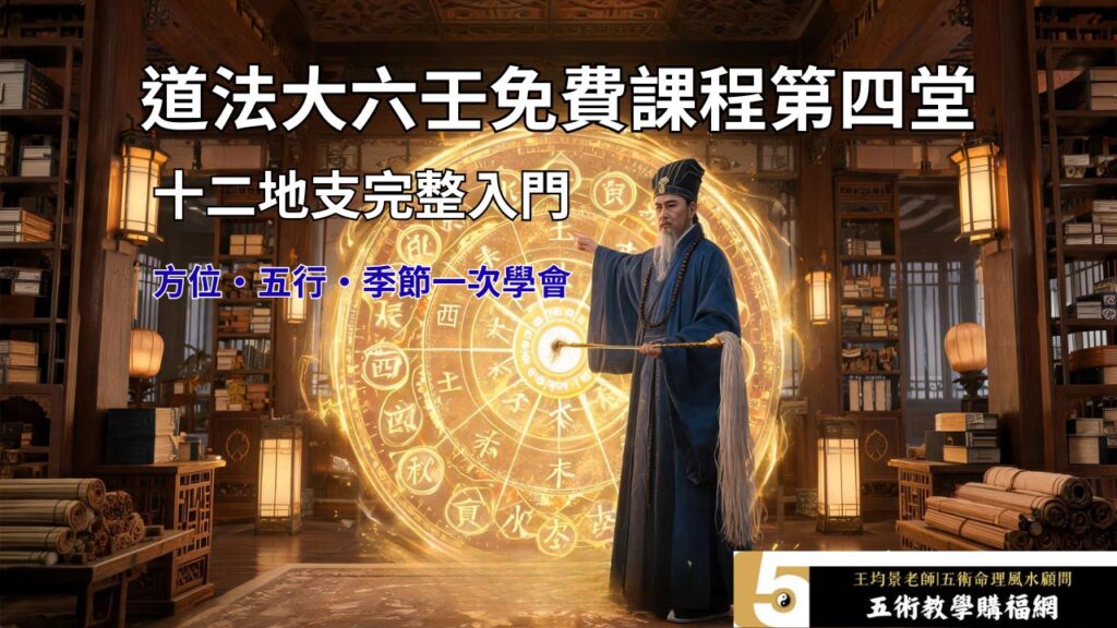 道法大六壬免費課程第四堂十二地支完整入門,包含方位、五行、季節與基礎萬象解析