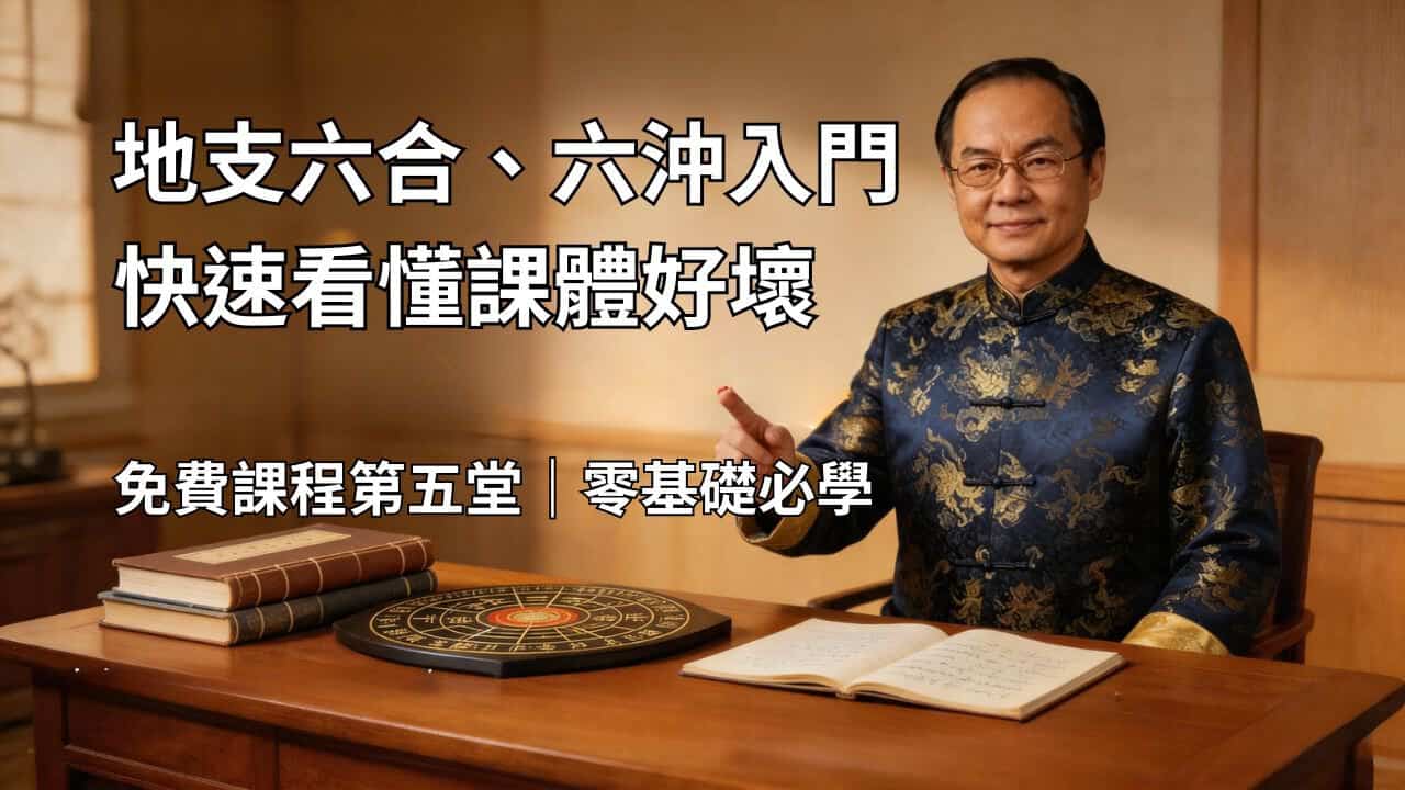 道法大六壬免費課程第五堂，地支六合、六沖基礎入門與課體好壞判斷