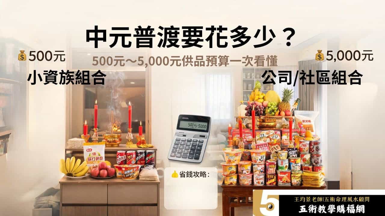 2026中元普渡要花多少錢？500元到5000元供品預算、清單與省錢攻略