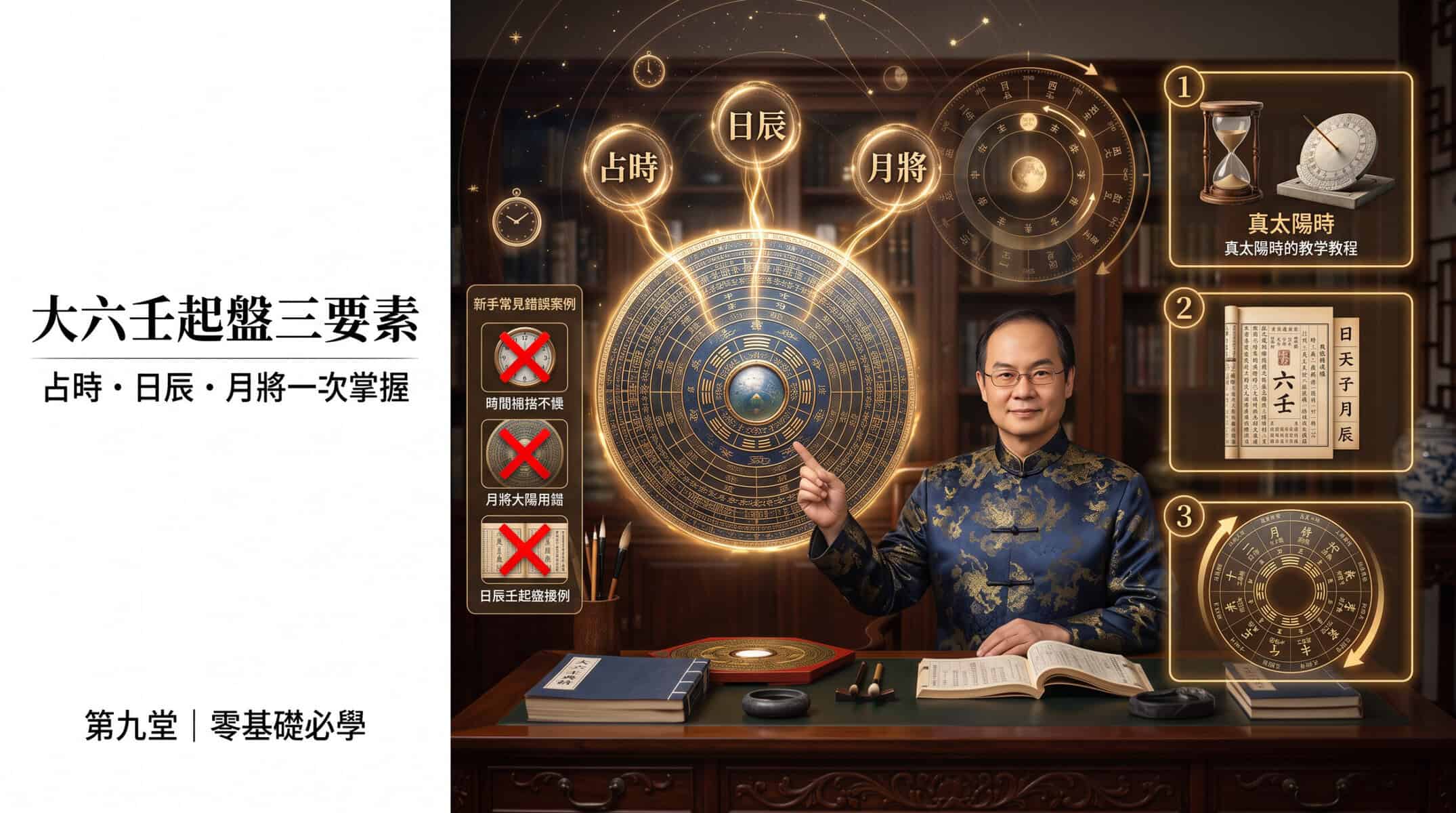 道法大六壬免費課程第九堂，掌握起盤三要素占時、日辰、月將，附真實學員錯誤案例解析