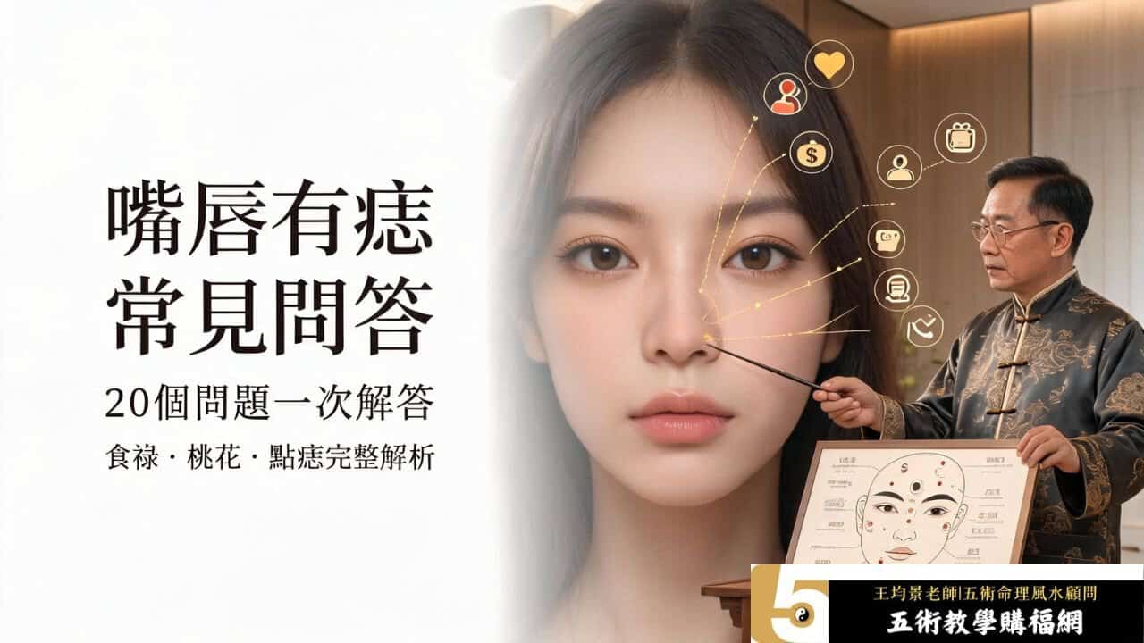 嘴唇有痣常見問答,20個常見問題一次解答,包含食祿、桃花、點痣與面相解析