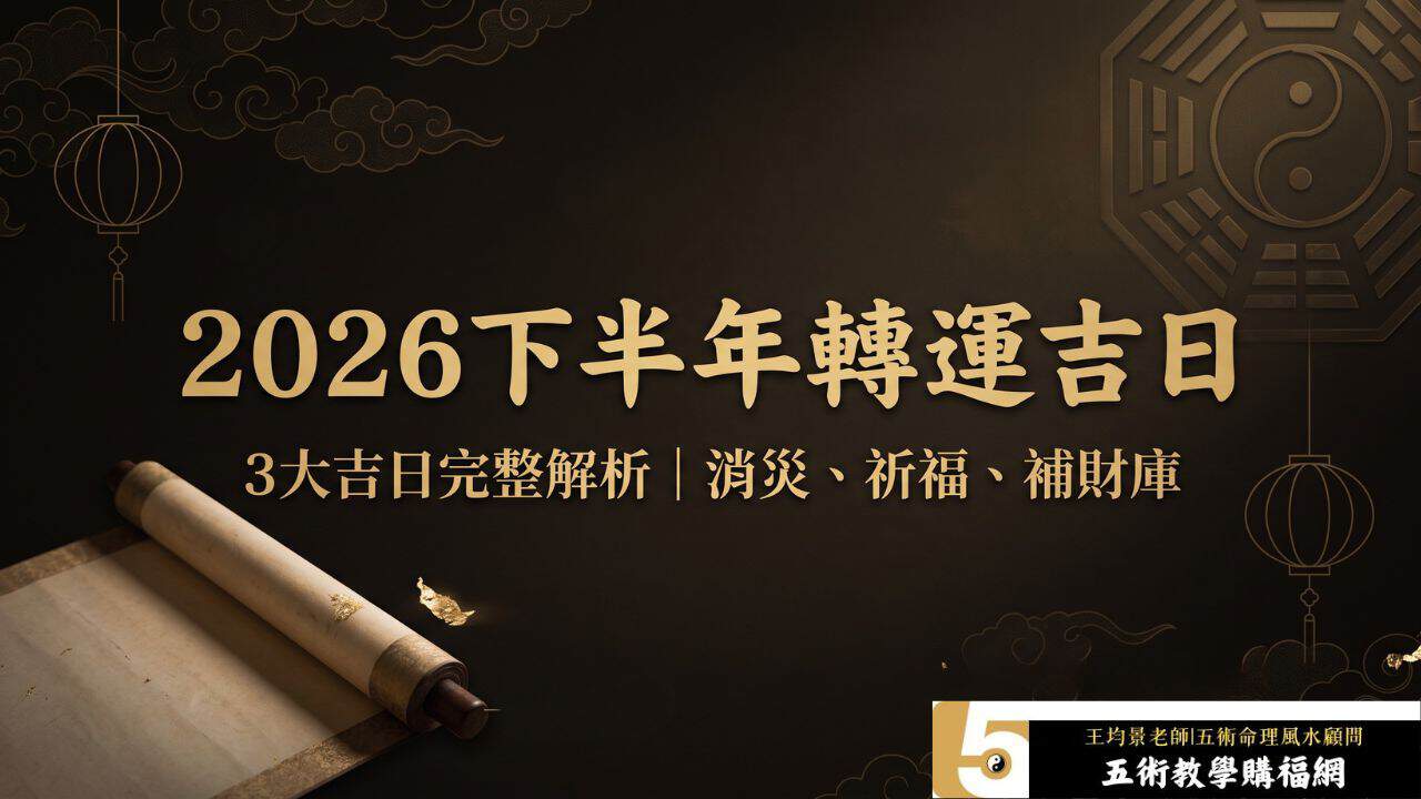 2026下半年轉運吉日有哪些?3大吉日從消災、祈福到補財庫完整解析