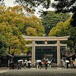 雨天中的日本寺院參拜，日本健康與病氣平癒祈願特色圖片