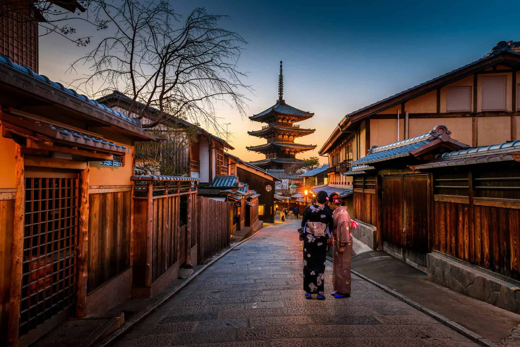 日本京都街道與和服旅客，安產子授神社文章特色圖片