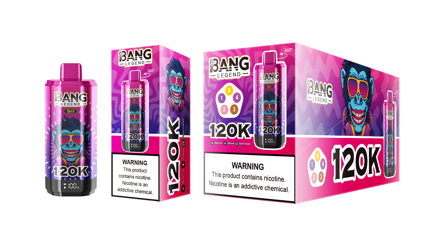 Bang Legend 120K Blueberry Raspberry/Peach Mango Watermelon/Cherry Coke/Grape Blackberry Ice/Mango Peach Apricot