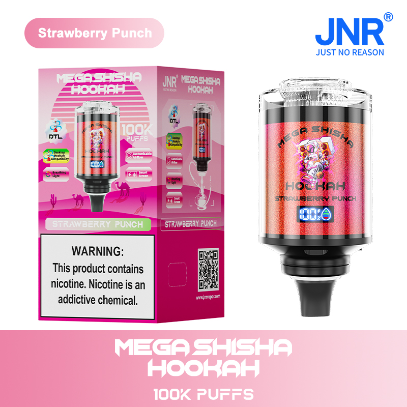 JNR Mega Shisha Hookah 100K Strawberry Punch