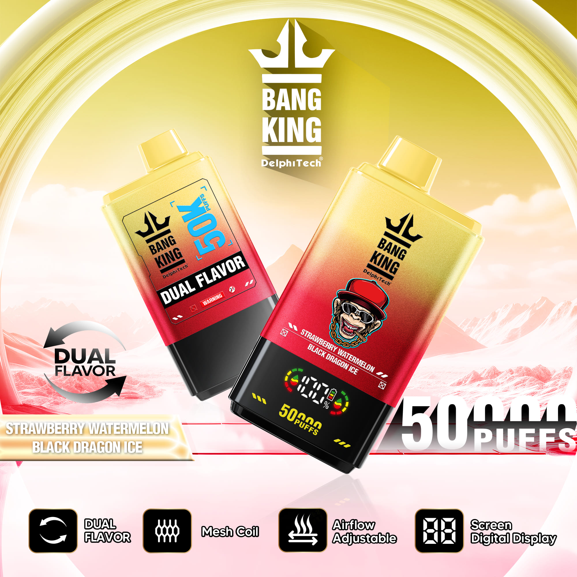 Bang King 50000 Strawberry Watermelon/Black Dragon Ice