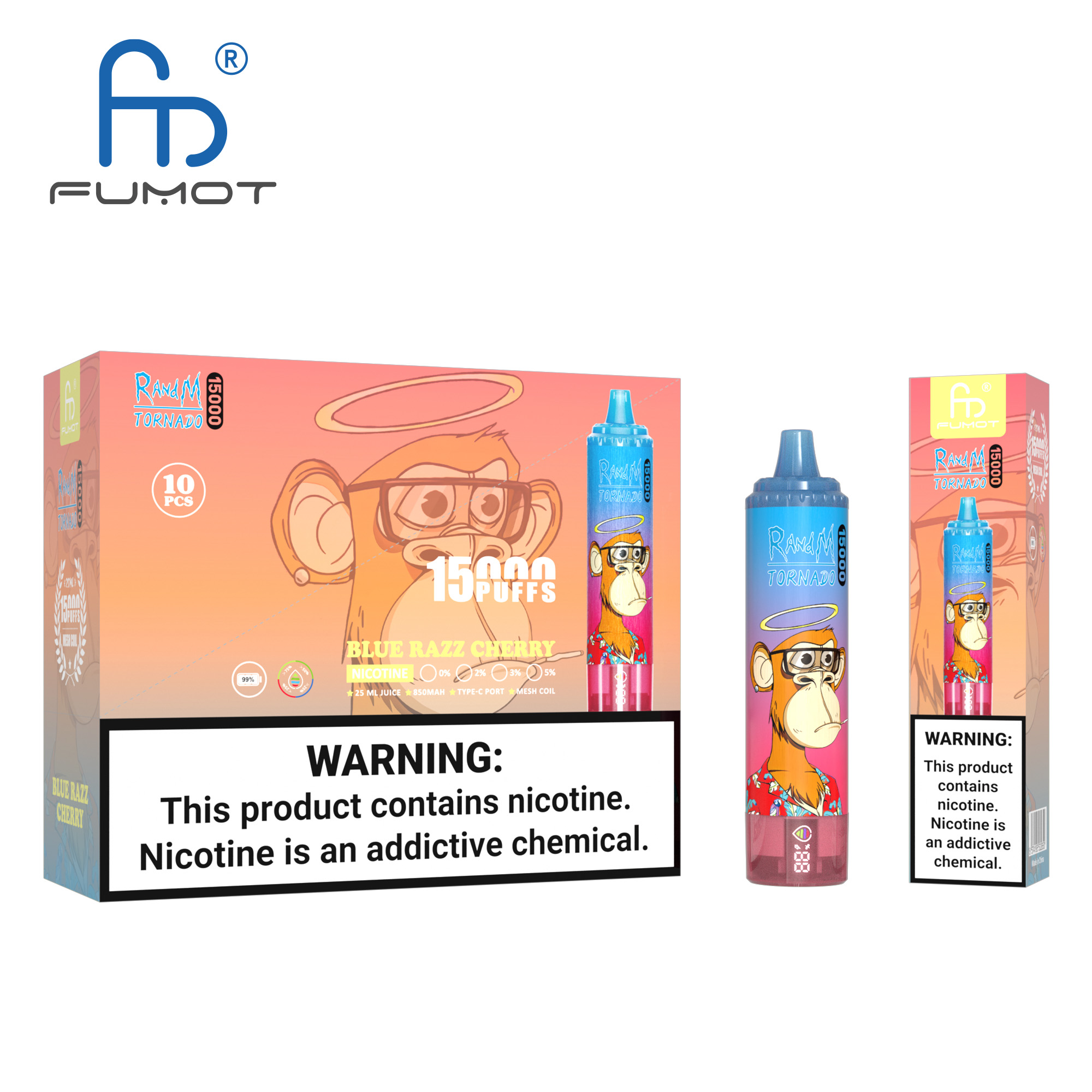 Fumot Tornado 15000 Blue Razz Cherry – Bild 4