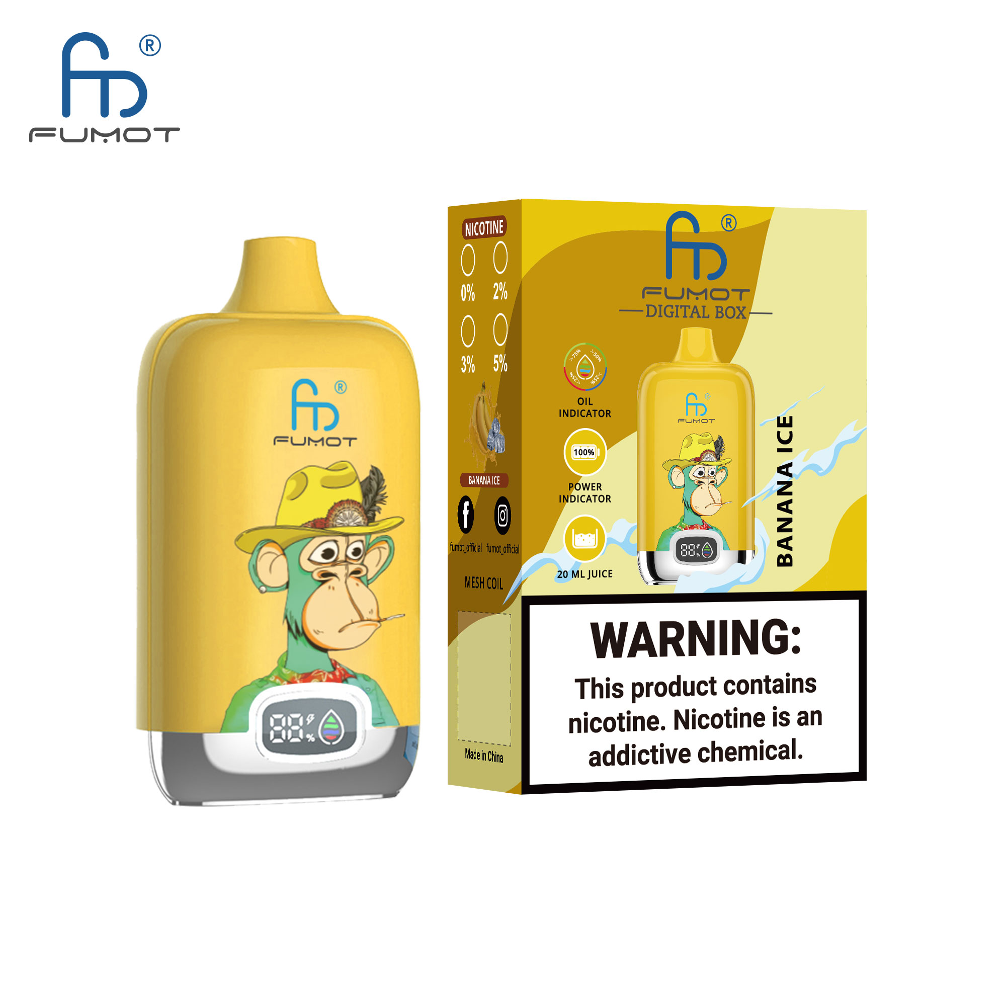 Fumot Digital Box 12000 Banana Ice – Bild 2