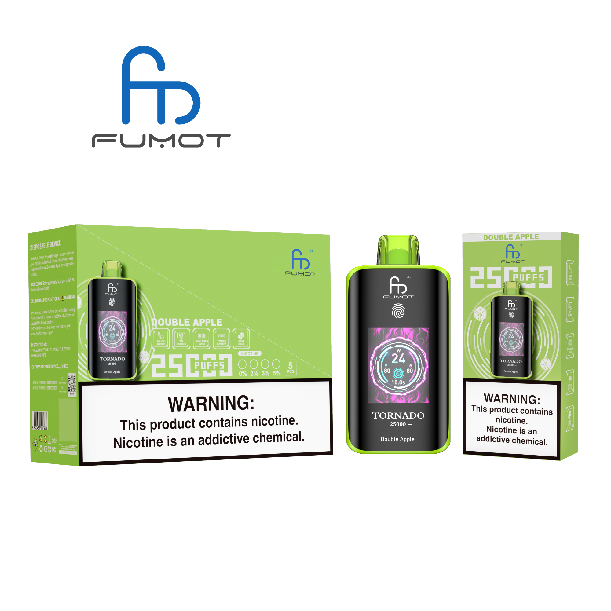 Fumot Tornado 25000 Double Apple – Bild 4