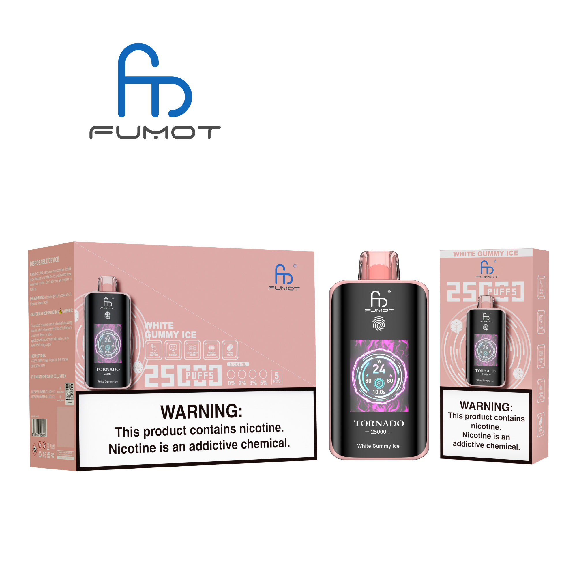 Fumot Tornado 25000 White Gummy Ice – Bild 4