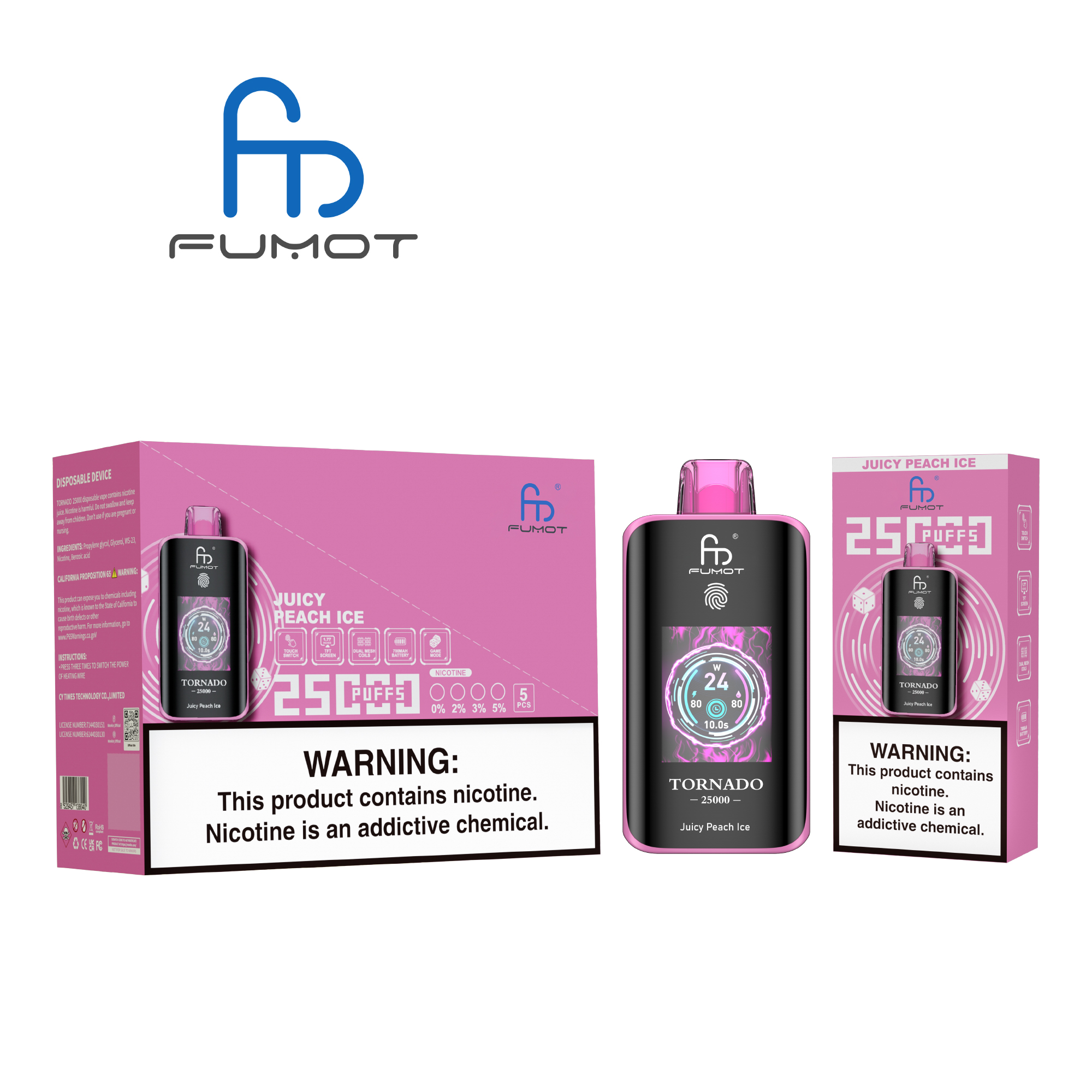 Fumot Tornado 25000 Juicy Peach Ice – Bild 4