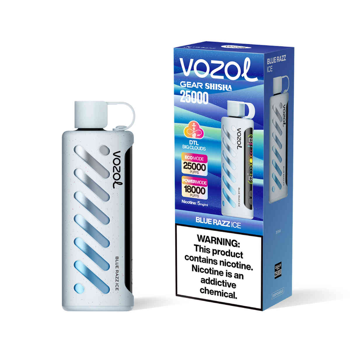 Vozol Gear Shisha 25000 Blue Razz Ice – Bild 2