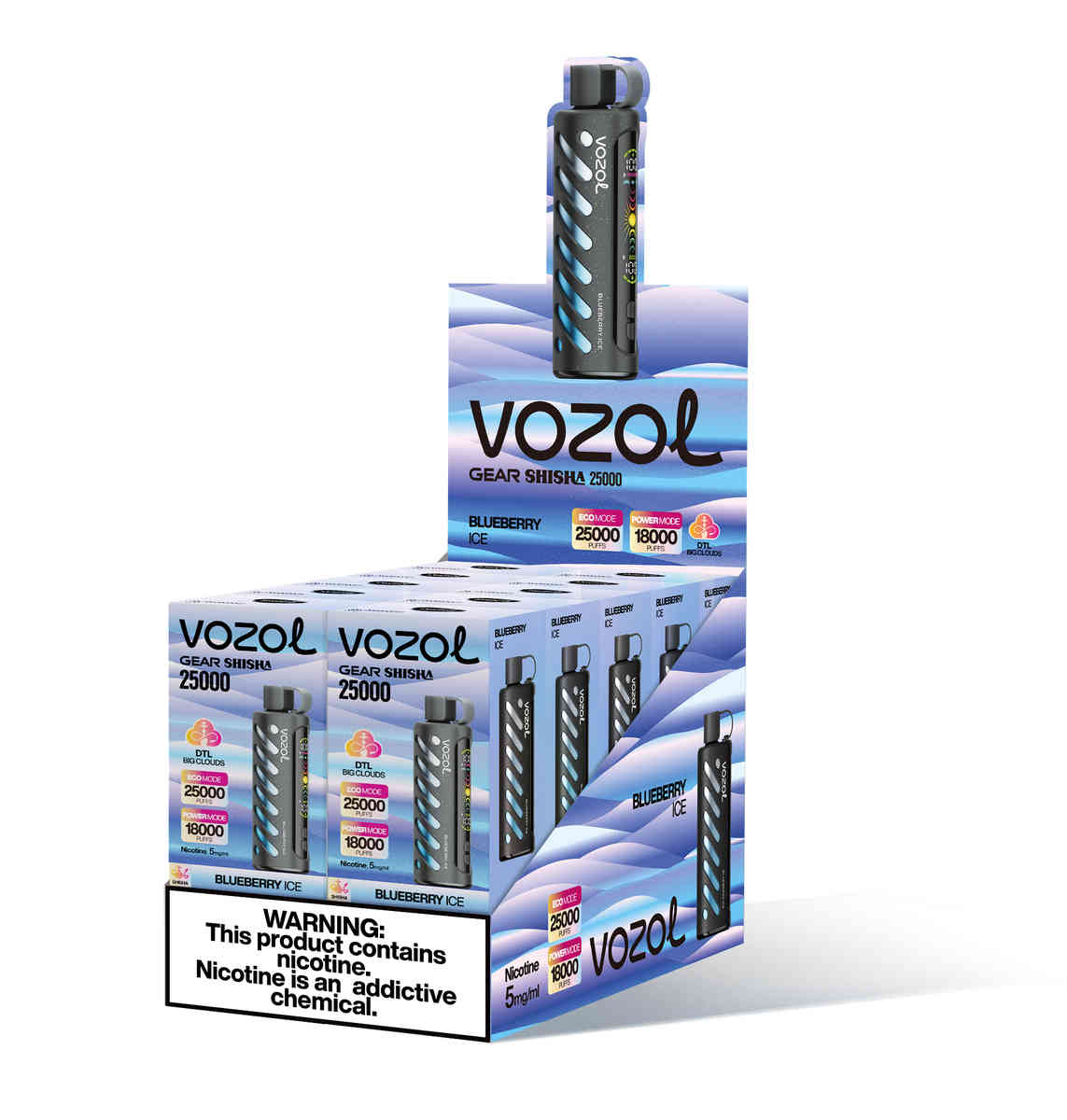 Vozol Gear Shisha 25000 Blueberry Ice – Image 3