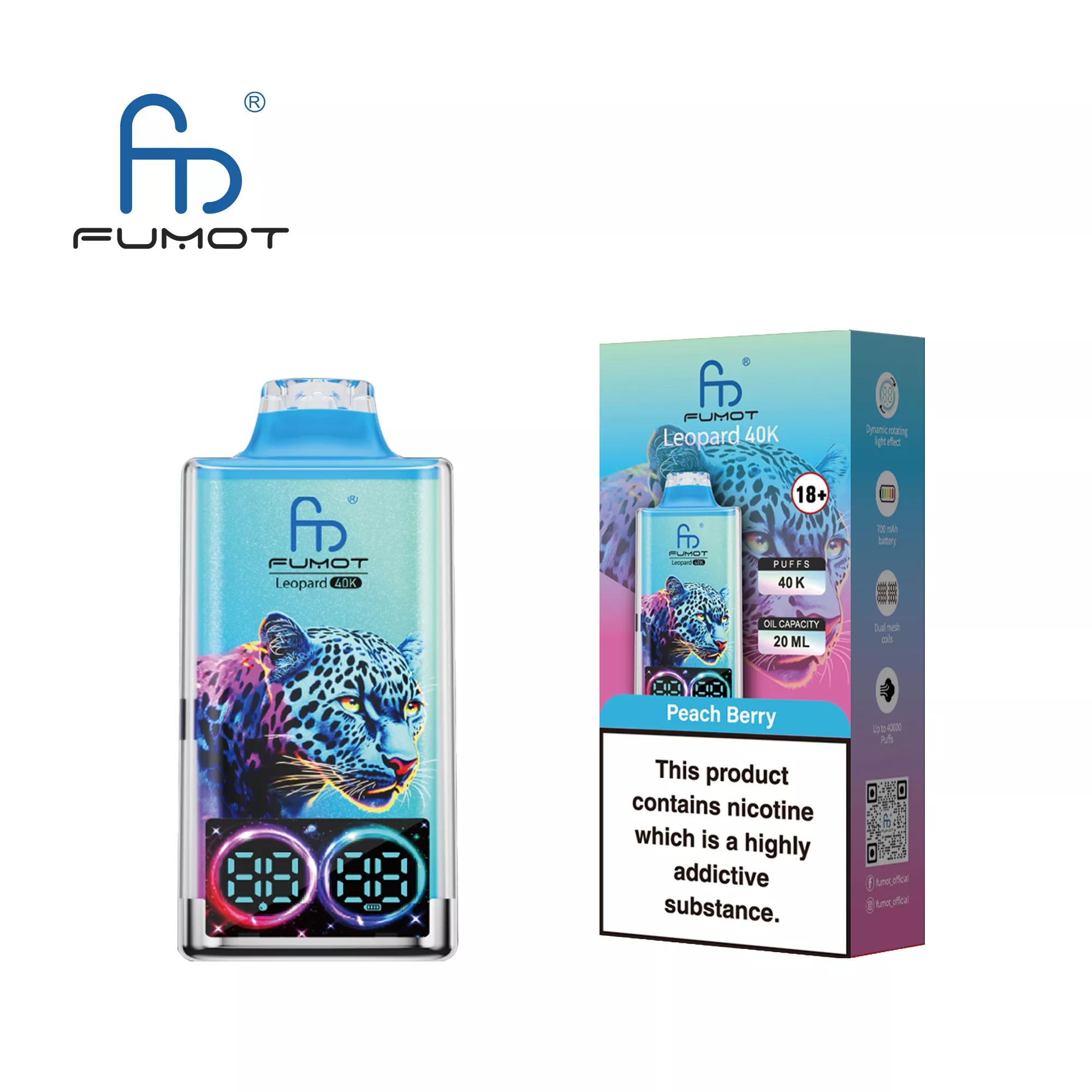 Fumot Leopard 40000 Peach Berry – Bild 3