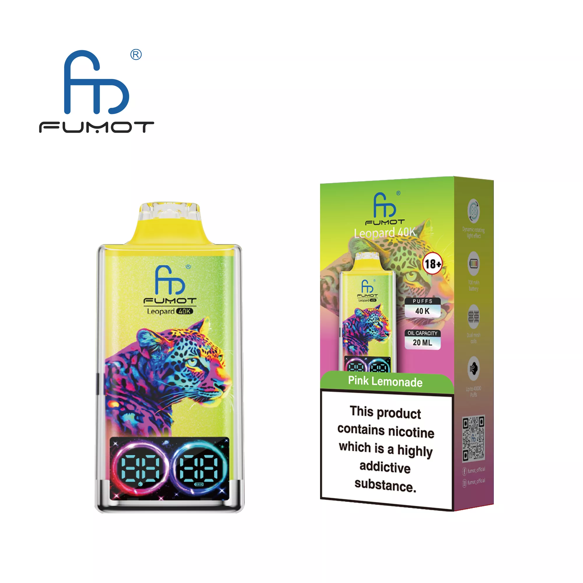 Fumot Leopard 40000 Pink Lemonade – Bild 3