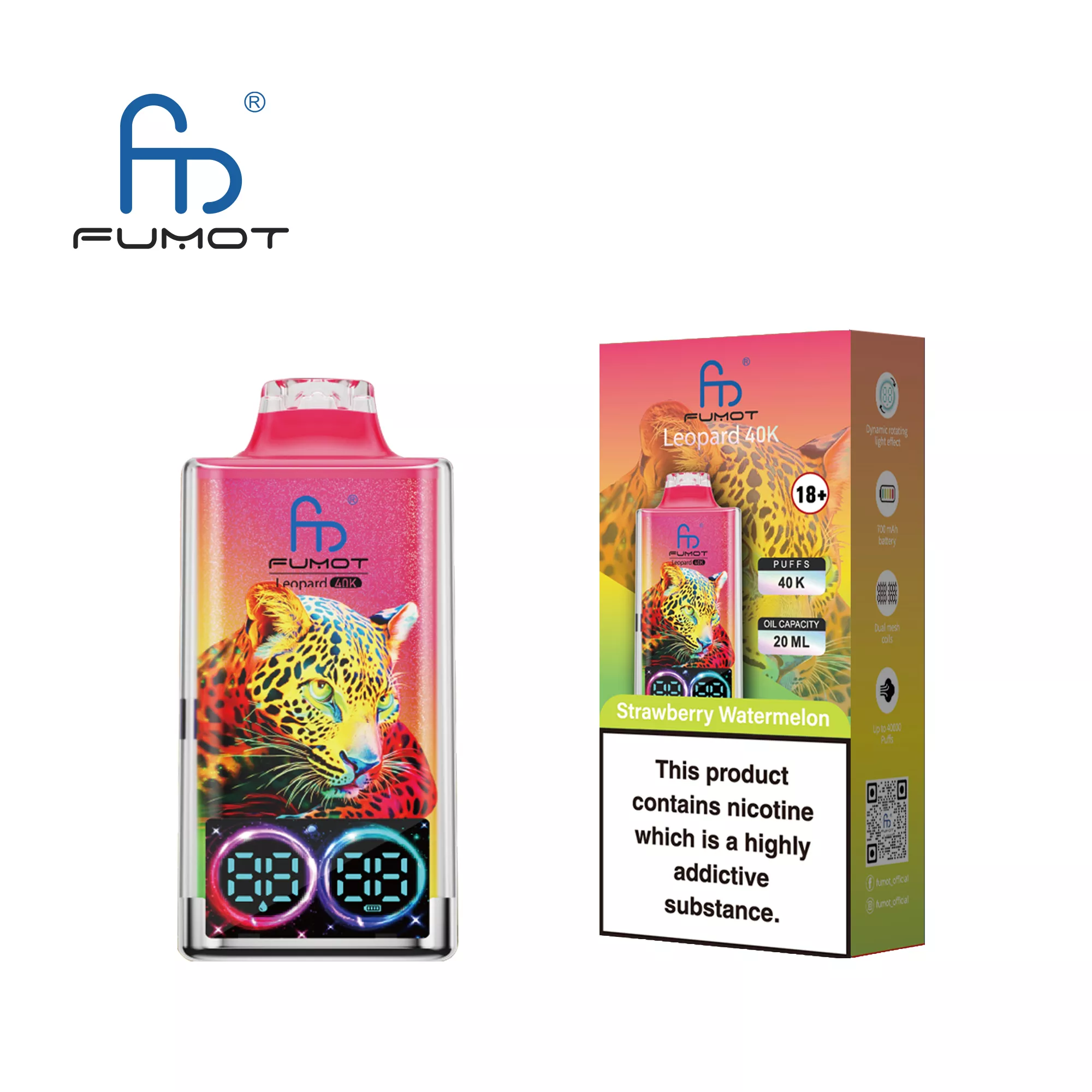 Fumot Leopard 40000 Strawberry Watermelon – Bild 3