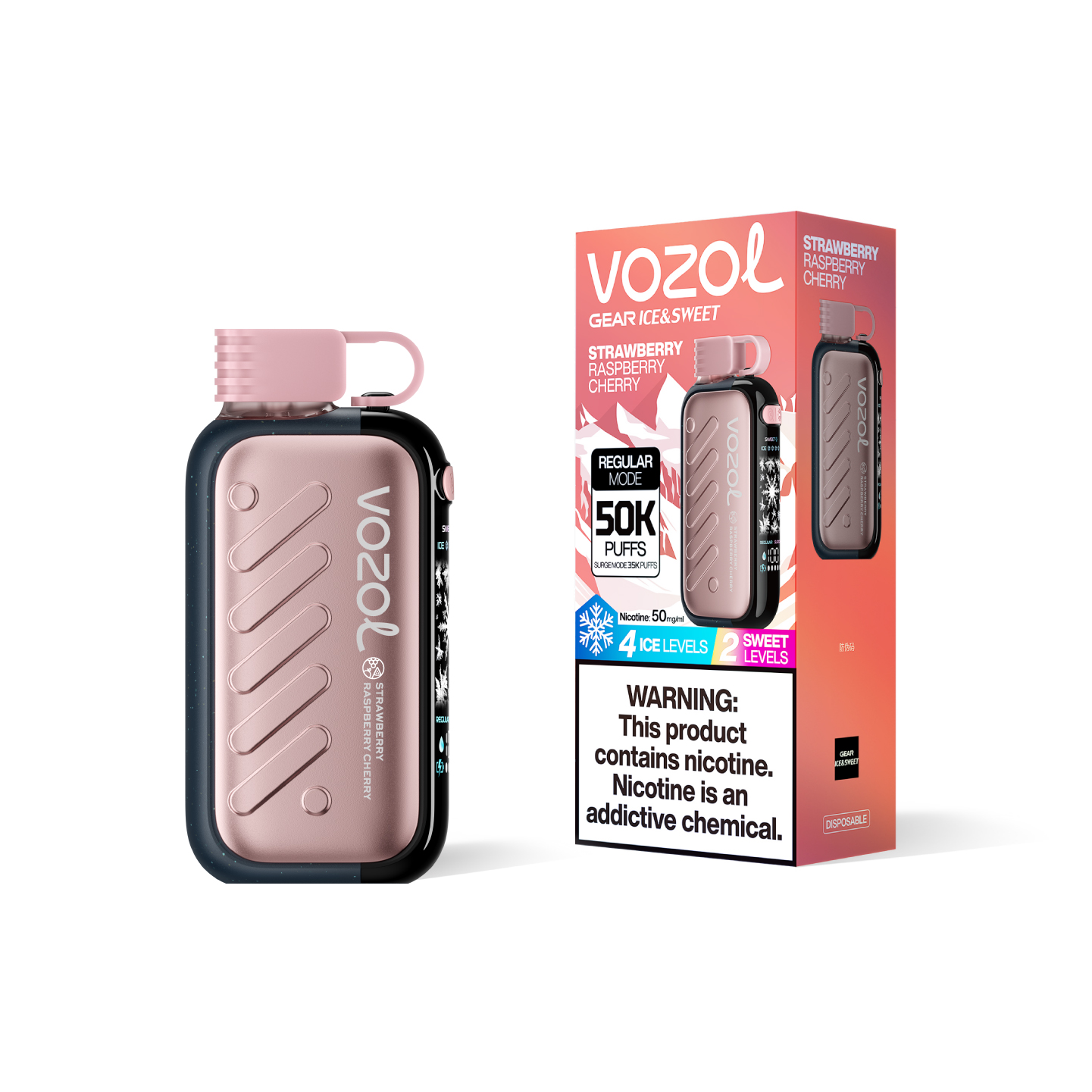 Vozol Gear Ice&Sweet 50k Strawberry Raspberry Cherry