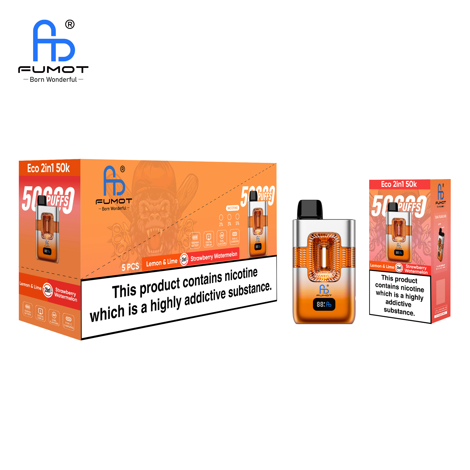 Fumot ECO 2in1 50K Lemon/Lime/Strawberry Watermelon – Image 4